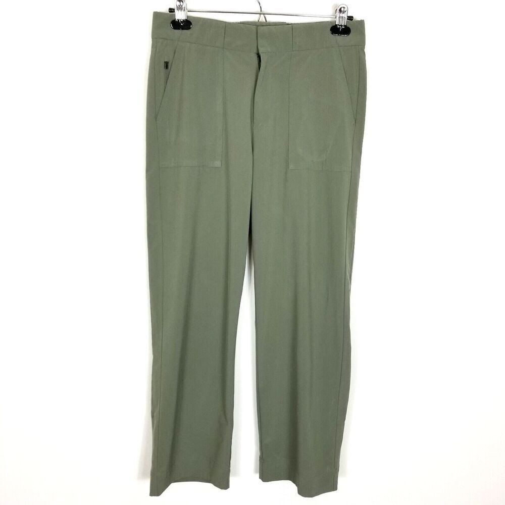 Athleta Women Tribeca Utility Crop Pants Sz 4 Laurel Olive Straight Leg Casual
